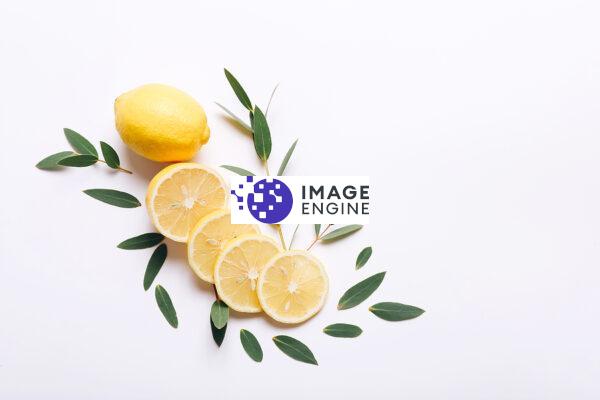 fresh sliced lemon with eucalyptus private label skin care
